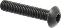 Holo-Krome - M5x0.80 Metric Coarse Hex Socket Drive, Button Screw - Grade 12.9 Alloy Steel, Black Oxide Finish, Fully Threaded, 25mm Length Under Head - Americas Industrial Supply