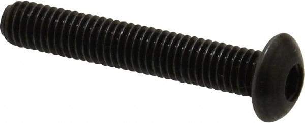 Holo-Krome - M5x0.80 Metric Coarse Hex Socket Drive, Button Screw - Grade 12.9 Alloy Steel, Black Oxide Finish, Fully Threaded, 30mm Length Under Head - Americas Industrial Supply