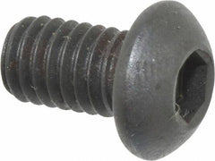 Holo-Krome - M6x1.00 Metric Coarse Hex Socket Drive, Button Screw - Grade 12.9 Alloy Steel, Black Oxide Finish, Fully Threaded, 10mm Length Under Head - Americas Industrial Supply