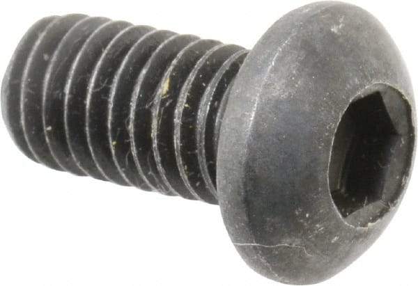 Holo-Krome - M6x1.00 Metric Coarse Hex Socket Drive, Button Screw - Grade 12.9 Alloy Steel, Black Oxide Finish, Fully Threaded, 12mm Length Under Head - Americas Industrial Supply