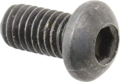 Holo-Krome - M6x1.00 Metric Coarse Hex Socket Drive, Button Screw - Grade 12.9 Alloy Steel, Black Oxide Finish, Fully Threaded, 12mm Length Under Head - Americas Industrial Supply