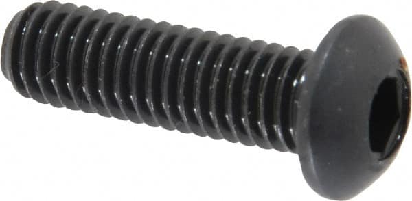 Holo-Krome - M6x1.00 Metric Coarse Hex Socket Drive, Button Screw - Grade 12.9 Alloy Steel, Black Oxide Finish, Fully Threaded, 20mm Length Under Head - Americas Industrial Supply