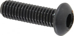 Holo-Krome - M6x1.00 Metric Coarse Hex Socket Drive, Button Screw - Grade 12.9 Alloy Steel, Black Oxide Finish, Fully Threaded, 20mm Length Under Head - Americas Industrial Supply