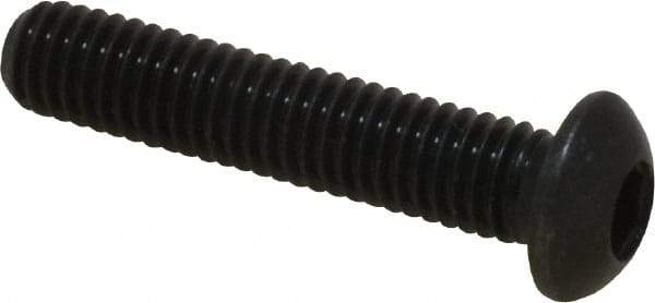 Holo-Krome - M6x1.00 Metric Coarse Hex Socket Drive, Button Screw - Grade 12.9 Alloy Steel, Black Oxide Finish, Fully Threaded, 30mm Length Under Head - Americas Industrial Supply