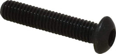 Holo-Krome - M6x1.00 Metric Coarse Hex Socket Drive, Button Screw - Grade 12.9 Alloy Steel, Black Oxide Finish, Fully Threaded, 30mm Length Under Head - Americas Industrial Supply