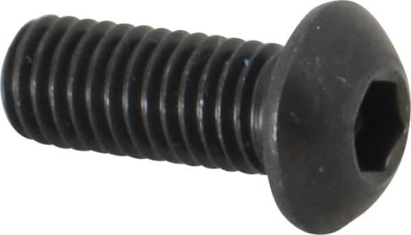 Holo-Krome - M8x1.25 Metric Coarse Hex Socket Drive, Button Screw - Grade 12.9 Alloy Steel, Black Oxide Finish, Fully Threaded, 20mm Length Under Head - Americas Industrial Supply