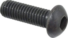 Holo-Krome - M8x1.25 Metric Coarse Hex Socket Drive, Button Screw - Grade 12.9 Alloy Steel, Black Oxide Finish, Fully Threaded, 25mm Length Under Head - Americas Industrial Supply