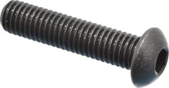 Holo-Krome - M8x1.25 Metric Coarse Hex Socket Drive, Button Screw - Grade 12.9 Alloy Steel, Black Oxide Finish, Fully Threaded, 35mm Length Under Head - Americas Industrial Supply