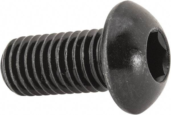 Holo-Krome - M12x1.75 Metric Coarse Hex Socket Drive, Button Screw - Grade 12.9 Alloy Steel, Black Oxide Finish, Fully Threaded, 25mm Length Under Head - Americas Industrial Supply
