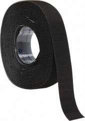 VELCRO Brand - 1" Wide x 5 Yd Long Adhesive Backed Hook Roll - Continuous Roll, Black - Americas Industrial Supply