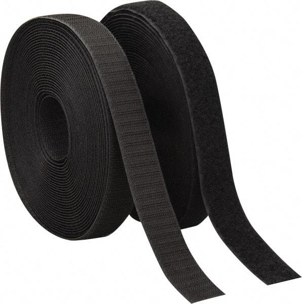 VELCRO Brand - 1" Wide x 10 Yd Long Sew On Hook & Loop Roll - Continuous Roll, Black - Americas Industrial Supply