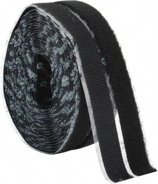 VELCRO Brand - 3/4" Wide x 5 Yd Long Adhesive Backed Hook & Loop Roll - Continuous Roll, Black - Americas Industrial Supply