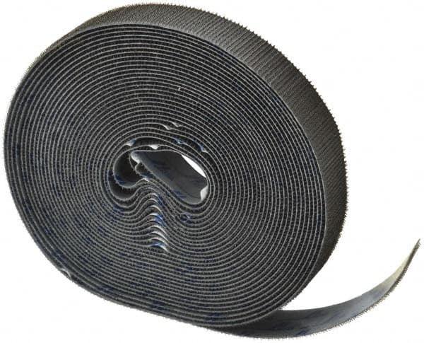 VELCRO Brand - 1" Wide x 10 Yd Long Adhesive Backed Hook & Loop Roll - Continuous Roll, Black - Americas Industrial Supply