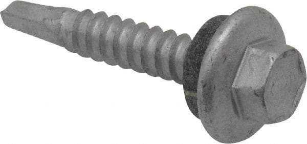 Elco - #12-14, Hex Washer Head, Hex Drive, 1-1/4" Length Under Head, #2 Point, Self Drilling Screw - Steel - Americas Industrial Supply