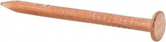 Made in USA - 4D, 12 Gauge, 1-1/2" OAL Common Nails - Smooth Shank, Copper - Americas Industrial Supply