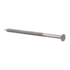 Made in USA - 16D, 8 Gauge, 3-1/2" OAL Common Nails - Ring Shank, 18-8 Stainless Steel - Americas Industrial Supply