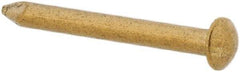 Made in USA - 18 Gauge, 1/2" OAL Escutcheon Pin Nails - Smooth Shank, Brass, Bright Finish - Americas Industrial Supply