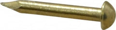 Made in USA - 16 Gauge, 1/2" OAL Escutcheon Pin Nails - Smooth Shank, Brass, Bright Finish - Americas Industrial Supply