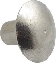 Made in USA - 1/4" Body Diam, Brazier Aluminum Solid Rivet - 3/8" Length Under Head, Grade 2117-T4, 5/8" Head Diam x 1/8" Head Height - Americas Industrial Supply