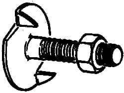 Value Collection - 1/4-20, 3/4" OAL, 31/32" Head Diam, Steel Elevator Bolt - Uncoated, Fanged Head, UNC Thread, Grade 2 - Americas Industrial Supply