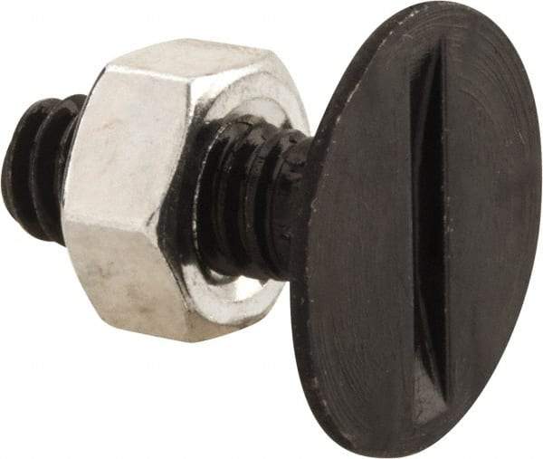 Value Collection - 1/4-20, 3/4" Overall Length, 23/32" Head Diam, Steel Elevator Bolt - Uncoated, Ribbed Head, UNC Thread, Grade 2 - Americas Industrial Supply