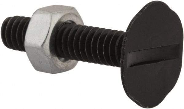 Value Collection - 1/4-20, 1-1/4" Overall Length, 23/32" Head Diam, Steel Elevator Bolt - Uncoated, Ribbed Head, UNC Thread, Grade 2 - Americas Industrial Supply