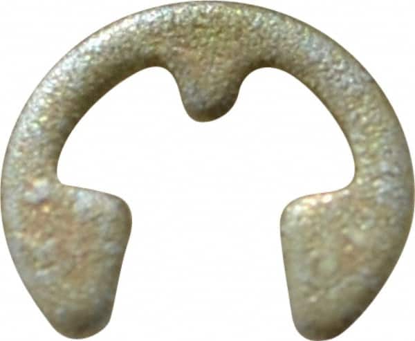 Rotor Clip - 0.074" Groove Diam, 3/32" Shaft Diam, Zinc Yellow Dichromate Steel, E Style External Retaining Rings - 0.02" Groove Width, 0.01" Groove Depth, 0.015" Ring Thickness, Grade 1060-1090 - Americas Industrial Supply
