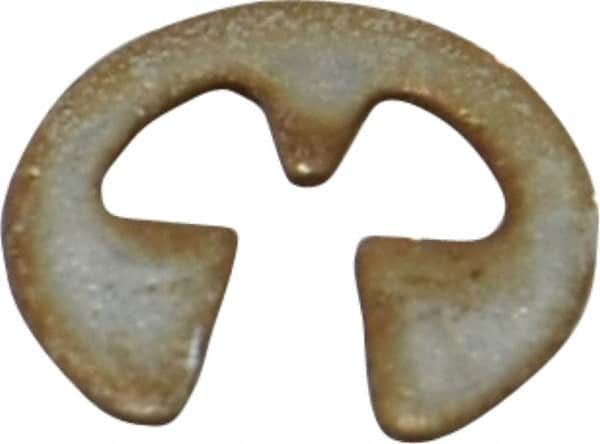Rotor Clip - 0.079" Groove Diam, 7/64" Shaft Diam, Zinc Yellow Dichromate Steel, E Style External Retaining Rings - 0.02" Groove Width, 0.015" Groove Depth, 0.015" Ring Thickness, Grade 1060-1090 - Americas Industrial Supply