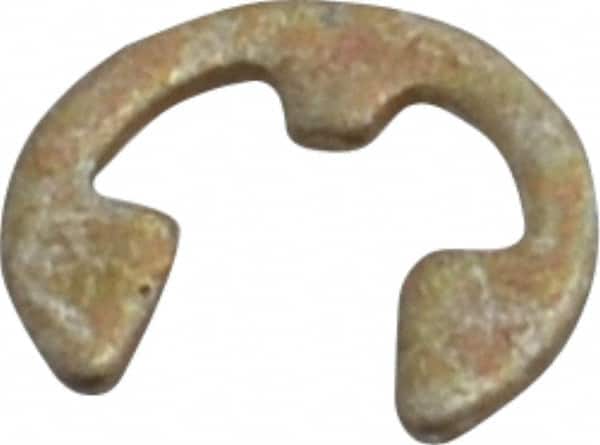 Rotor Clip - 0.095" Groove Diam, 1/8" Shaft Diam, Zinc Yellow Dichromate Steel, E Style External Retaining Rings - 0.02" Groove Width, 0.015" Groove Depth, 0.015" Ring Thickness, Grade 1060-1090 - Americas Industrial Supply