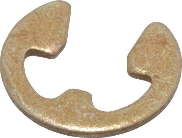 Rotor Clip - 0.127" Groove Diam, 11/64" Shaft Diam, Zinc Yellow Dichromate Steel, E Style External Retaining Rings - 0.029" Groove Width, 0.022" Groove Depth, 0.025" Ring Thickness, Grade 1060-1090 - Americas Industrial Supply