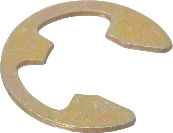 Rotor Clip - 1/4" Groove Diam, 5/16" Shaft Diam, Zinc Yellow Dichromate Steel, E Style External Retaining Rings - 0.029" Groove Width, 0.031" Groove Depth, 0.025" Ring Thickness, Grade 1060-1090 - Americas Industrial Supply