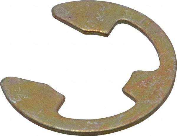 Rotor Clip - 0.675" Groove Diam, 7/8" Shaft Diam, Zinc Yellow Dichromate Steel, E Style External Retaining Rings - 0.056" Groove Width, 0.1" Groove Depth, 0.05" Ring Thickness, Grade 1060-1090 - Americas Industrial Supply