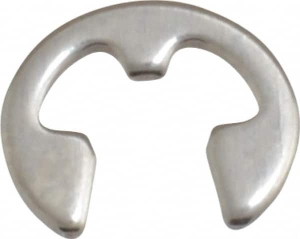 Rotor Clip - 0.127" Groove Diam, 11/64" Shaft Diam, Stainless Steel, E Style External Retaining Rings - 0.029" Groove Width, 0.022" Groove Depth, 0.025" Ring Thickness, Grade 15-7 Grade 632 - Americas Industrial Supply