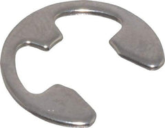 Rotor Clip - 0.303" Groove Diam, 3/8" Shaft Diam, Stainless Steel, E Style External Retaining Rings - 0.039" Groove Width, 0.036" Groove Depth, 0.035" Ring Thickness, Grade 15-7 Grade 632 - Americas Industrial Supply