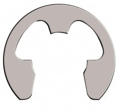 Rotor Clip - 1.079" Groove Diam, 1-3/16" Shaft Diam, Stainless Steel, E Style External Retaining Rings - 0.068" Groove Width, 0.054" Groove Depth, 0.062" Ring Thickness, Grade 15-7 Grade 632 - Americas Industrial Supply