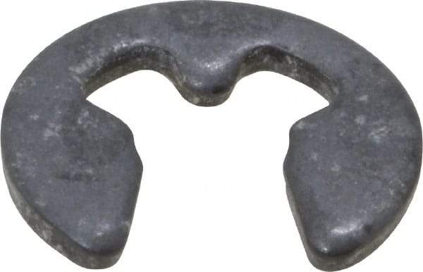 Rotor Clip - 2.3mm Groove Diam, 3 to 4mm Shaft Diam, Phosphate & Oil Steel, E Style External Retaining Rings - 0.64mm Groove Width, 0.6mm Ring Thickness, Grade 1060-1090 - Americas Industrial Supply