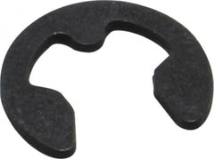 Rotor Clip - 4mm Groove Diam, 5 to 7mm Shaft Diam, Phosphate & Oil Steel, E Style External Retaining Rings - 0.74mm Groove Width, 0.7mm Ring Thickness, Grade 1060-1090 - Americas Industrial Supply
