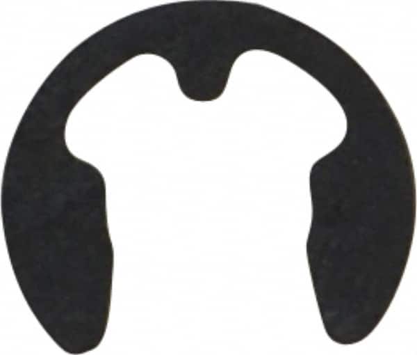 Rotor Clip - 6mm Groove Diam, 7 to 9mm Shaft Diam, Phosphate & Oil Steel, E Style External Retaining Rings - 0.74mm Groove Width, 0.7mm Ring Thickness, Grade 1060-1090 - Americas Industrial Supply