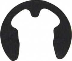 Rotor Clip - 6mm Groove Diam, 7 to 9mm Shaft Diam, Phosphate & Oil Steel, E Style External Retaining Rings - 0.74mm Groove Width, 0.7mm Ring Thickness, Grade 1060-1090 - Americas Industrial Supply