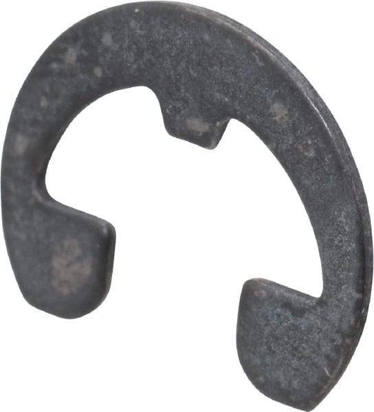 Rotor Clip - 9mm Groove Diam, 13 to 14mm Shaft Diam, Phosphate & Oil Steel, E Style External Retaining Rings - 1.15mm Groove Width, 1.1mm Ring Thickness, Grade 1060-1090 - Americas Industrial Supply