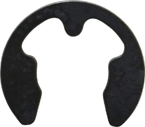 Rotor Clip - 8mm Groove Diam, 9 to 12mm Shaft Diam, Phosphate & Oil Steel, E Style External Retaining Rings - 1.05mm Groove Width, 1mm Ring Thickness, Grade 1060-1090 - Americas Industrial Supply
