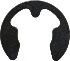 Rotor Clip - 8mm Groove Diam, 9 to 12mm Shaft Diam, Phosphate & Oil Steel, E Style External Retaining Rings - 1.05mm Groove Width, 1mm Ring Thickness, Grade 1060-1090 - Americas Industrial Supply