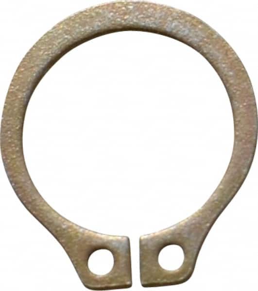 Rotor Clip - 0.382" Groove Diam, 13/32" Shaft Diam, Zinc Yellow Dichromate Steel, Snap External Retaining Rings - 0.029" Groove Width, 0.012" Groove Depth, 0.025" Ring Thickness, Grade 1060-1090 - Americas Industrial Supply