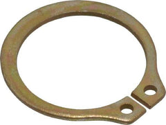 Rotor Clip - 0.559" Groove Diam, 19/32" Shaft Diam, Zinc Yellow Dichromate Steel, Snap External Retaining Rings - 0.039" Groove Width, 0.017" Groove Depth, 0.035" Ring Thickness, Grade 1060-1090 - Americas Industrial Supply