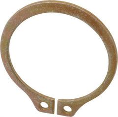 Rotor Clip - 1.059" Groove Diam, 1-1/8" Shaft Diam, Zinc Yellow Dichromate Steel, Snap External Retaining Rings - 0.056" Groove Width, 0.033" Groove Depth, 0.05" Ring Thickness, Grade 1060-1090 - Americas Industrial Supply