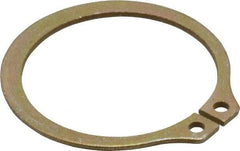 Rotor Clip - 1-13/32" Groove Diam, 1-1/2" Shaft Diam, Zinc Yellow Dichromate Steel, Snap External Retaining Rings - 0.056" Groove Width, 0.047" Groove Depth, 0.05" Ring Thickness, Grade 1060-1090 - Americas Industrial Supply