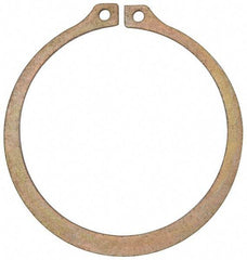 Rotor Clip - 2.481" Groove Diam, 2-5/8" Shaft Diam, Zinc Yellow Dichromate Steel, Snap External Retaining Rings - 0.086" Groove Width, 0.072" Groove Depth, 0.078" Ring Thickness, Grade 1060-1090 - Americas Industrial Supply