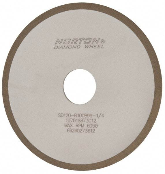 Norton - 6" Diam x 1-1/4" Hole x 1/8" Thick, 120 Grit Surface Grinding Wheel - Diamond, Type 1A1, Fine Grade, Resinoid Bond - Americas Industrial Supply
