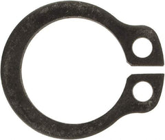 Rotor Clip - 9.6mm Groove Diam, 10mm Shaft Diam, Phosphate & Oil Steel, Snap External Retaining Rings - 1.1mm Groove Width, 0.2mm Groove Depth, 1mm Ring Thickness, Grade 1060-1090 - Americas Industrial Supply