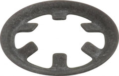 Rotor Clip - 1/4" Shaft Diam, Phosphate Steel, Self Locking External Retaining Rings - 0.015" Ring Thickness, Grade 1060-1090 - Americas Industrial Supply